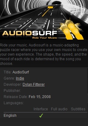 AudioSurf Steam - Click Image to Close